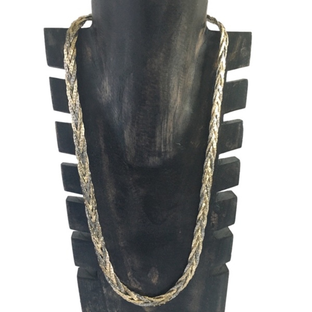 Premier DESIGNS CROWN SILVER AND GOLD‎ TONE BRAIDED NECKLACE